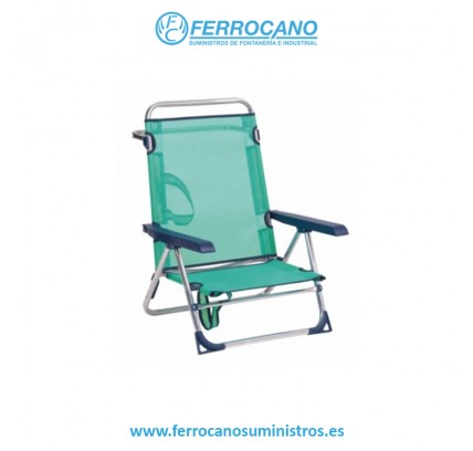 SILLA PLAYA ALCO 5 POSICIONES AZUL VERDOSO ALUMINIO