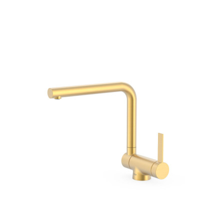 GRIFO MONOMANDO CON CAÑO ABATIBLE PARA COCINA TRES ESPACIO DE COCINA ORO MATE 24K 23033503OM