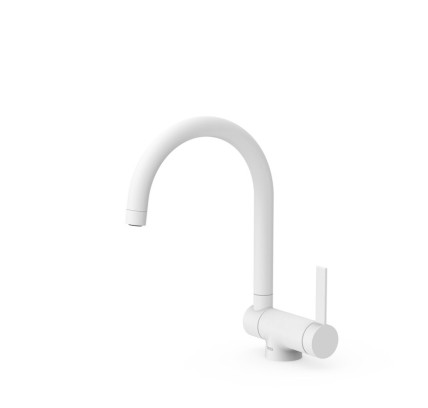 GRIFO MONOMANDO CON CAÑO ABATIBLE PARA COCINA TRES ESPACIO DE COCINA BLANCO MATE 23033502BM