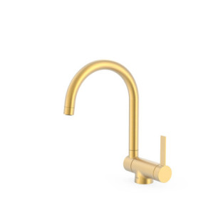 GRIFO MONOMANDO CON CAÑO ABATIBLE PARA COCINA TRES ESPACIO DE COCINA ORO MATE 24K 23033502OM