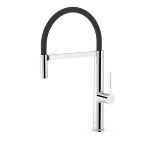 GRIFO MONOMANDO CON CAÑO FLEXIBLE PARA COCINA TRES ESPACIO DE COCINA CROMO 23048701