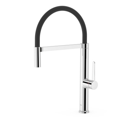 GRIFO MONOMANDO CON CAÑO FLEXIBLE PARA COCINA TRES ESPACIO DE COCINA CROMO 23048701
