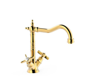 GRIFO BIMANDO PARA COCINA TRES ESPACIO DE COCINA ORO 24K 24234201OR