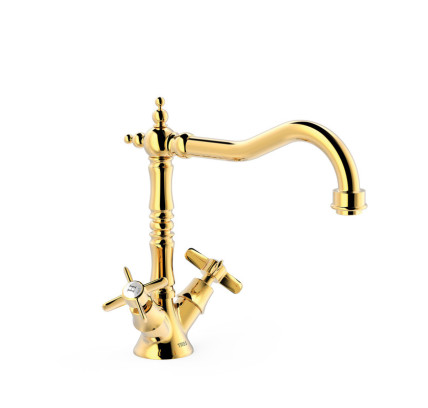 GRIFO BIMANDO PARA COCINA TRES ESPACIO DE COCINA ORO 24K 24234201OR