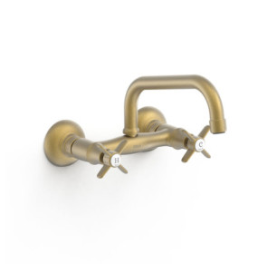 GRIFO BIMANDO MURAL PARA COCINA TRES ESPACIO DE COCINA LATÓN VIEJO MATE 24221501LM