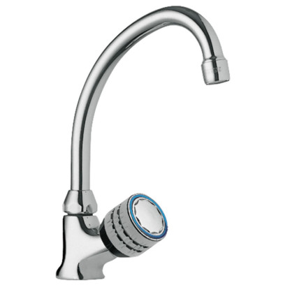 GRIFO DE 1 AGUA CON VOLANTE LATERAL PARA OFFICE O LAVADERO TRES ESPACIO DE COCINA CROMO 123306