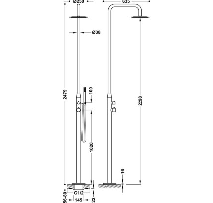 DUCHA PARA EXTERIOR DE ACERO INOXIDABLE 316 TRES COLECTIVIDADES ACERO INOXIDABLE 13499507
