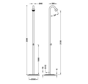 DUCHA PARA EXTERIOR DE ACERO INOXIDABLE 316 TRES COLECTIVIDADES ACERO INOXIDABLE 13499503