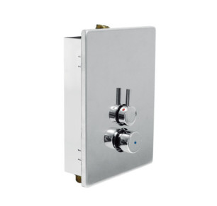 GRIFO TEMPORIZADO EMPOTRADO CON SELECTOR DE TEMPERATURA PARA DUCHA TRES COLECTIVIDADES CROMO 1217901