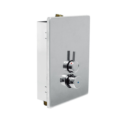 GRIFO TEMPORIZADO EMPOTRADO CON SELECTOR DE TEMPERATURA PARA DUCHA TRES COLECTIVIDADES CROMO 1217901