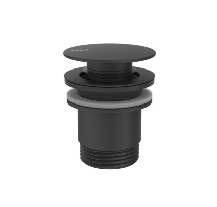 VÁLVULA DE DESAGÜE CLICK-CLACK SIMPLE-RAPID PARA LAVABO TRES COMPLEMENTOS DE GRIFERÍA NEGRO MATE 24284001NM