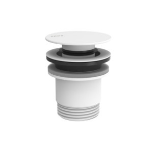 VÁLVULA DE DESAGÜE CLICK-CLACK SIMPLE-RAPID PARA LAVABO TRES COMPLEMENTOS DE GRIFERÍA BLANCO MATE 24284001BM