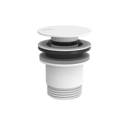 VÁLVULA DE DESAGÜE CLICK-CLACK SIMPLE-RAPID PARA LAVABO TRES COMPLEMENTOS DE GRIFERÍA BLANCO MATE 24284001BM