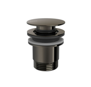 VÁLVULA DE DESAGÜE CLICK-CLACK SIMPLE-RAPID PARA LAVABO TRES COMPLEMENTOS DE GRIFERÍA NEGRO METALIZADO 24284001KM