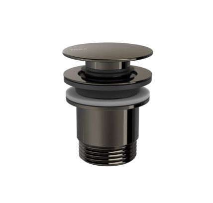 VÁLVULA DE DESAGÜE CLICK-CLACK SIMPLE-RAPID PARA LAVABO TRES COMPLEMENTOS DE GRIFERÍA NEGRO METALIZADO 24284010KM