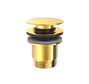 VÁLVULA DE DESAGÜE CLICK-CLACK SIMPLE-RAPID PARA LAVABO TRES COMPLEMENTOS DE GRIFERÍA ORO 24K 24284010OR