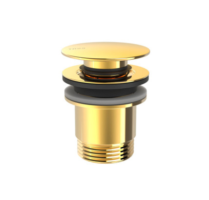 VÁLVULA DE DESAGÜE CLICK-CLACK SIMPLE-RAPID PARA LAVABO TRES COMPLEMENTOS DE GRIFERÍA ORO 24K 24284010OR