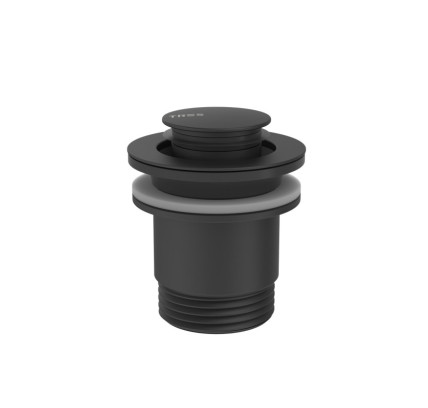 VÁLVULA DE DESAGÜE CLICK-CLACK SIMPLE-RAPID PARA LAVABO TRES COMPLEMENTOS DE GRIFERÍA NEGRO MATE 24284020NM