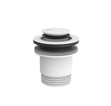 VÁLVULA DE DESAGÜE CLICK-CLACK SIMPLE-RAPID PARA LAVABO TRES COMPLEMENTOS DE GRIFERÍA BLANCO MATE 24284020BM