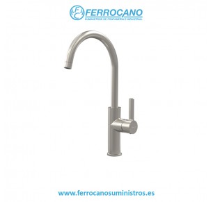 MONOMANDO FREGADOR CLEVER ALPINA ROUND NIQUEL CEPILLADO 61192