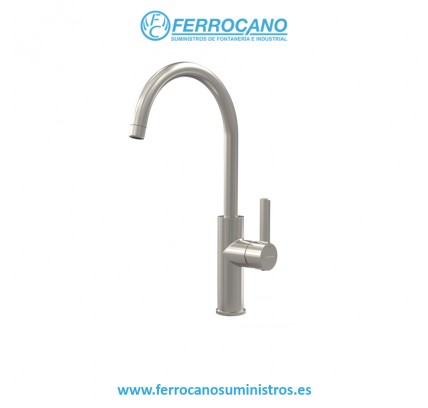 MONOMANDO FREGADOR CLEVER ALPINA ROUND NIQUEL CEPILLADO 61192