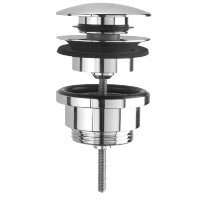 VÁLVULA DE DESAGÜE CLICK-CLACK SIMPLE-RAPID PARA LAVABO TRES COMPLEMENTOS DE GRIFERÍA CROMO 161840