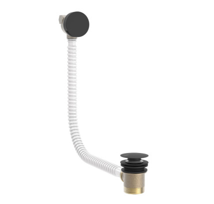 VÁLVULA DE DESAGÜE REDONDO CLICK-CLACK Y DE LLENADO CON REBOSADERO  NEGRO MATE 03453430NM