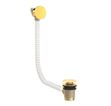 VÁLVULA DE DESAGÜE REDONDO CLICK-CLACK Y DE LLENADO CON REBOSADERO  ORO 24K 03453430OR