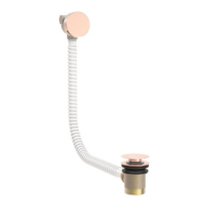 VÁLVULA DE DESAGÜE REDONDO CLICK-CLACK Y DE LLENADO CON REBOSADERO  ORO ROSA MATE 24K 03453430OPM