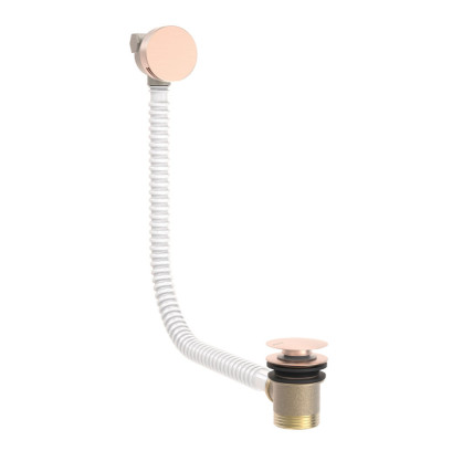 VÁLVULA DE DESAGÜE REDONDO CLICK-CLACK Y DE LLENADO CON REBOSADERO  ORO ROSA MATE 24K 03453430OPM