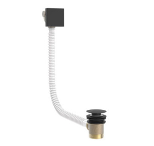 VÁLVULA DE DESAGÜE CUADRADO CLICK-CLACK Y DE LLENADO CON REBOSADERO  NEGRO MATE 03453440NM