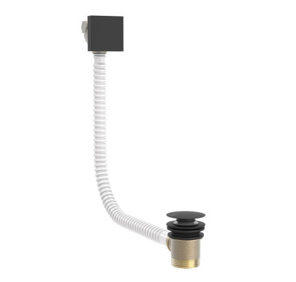 VÁLVULA DE DESAGÜE CUADRADO CLICK-CLACK Y DE LLENADO CON REBOSADERO  NEGRO MATE 03453440NM