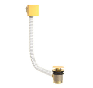 VÁLVULA DE DESAGÜE CUADRADO CLICK-CLACK Y DE LLENADO CON REBOSADERO  ORO 24K 03453440OR