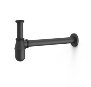 SIFÓN TELESCÓPICO TIPO BOTELLA INSPECCIONABLE PARA LAVABO TRES COMPLEMENTOS DE GRIFERÍA NEGRO MATE 03463430NM