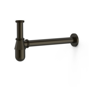SIFÓN TELESCÓPICO TIPO BOTELLA INSPECCIONABLE PARA LAVABO TRES COMPLEMENTOS DE GRIFERÍA NEGRO BRONCE 03463430KMB