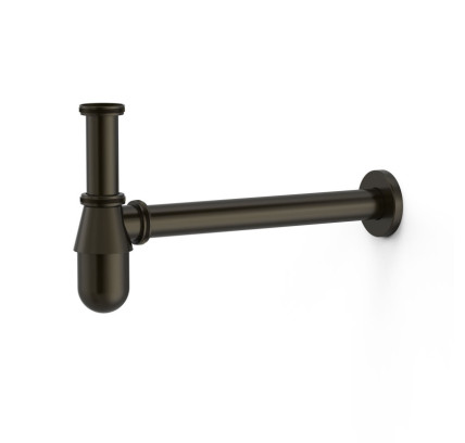 SIFÓN TELESCÓPICO TIPO BOTELLA INSPECCIONABLE PARA LAVABO TRES COMPLEMENTOS DE GRIFERÍA NEGRO BRONCE 03463430KMB