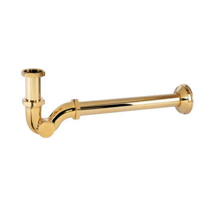 SIFÓN TELESCÓPICO CON REGISTRO PARA LAVABO TRES COMPLEMENTOS DE GRIFERÍA ORO 24K 03463820OR