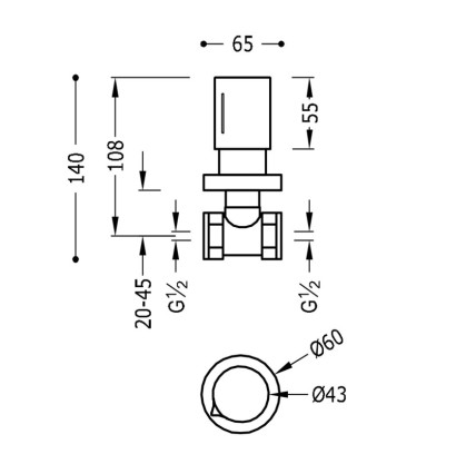 LLAVE DE PASO EMPOTRADA TRES COMPLEMENTOS DE GRIFERÍA CROMO 6115501