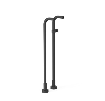 TOMAS DE AGUA ACODADAS DE INSTALACIÓN A SUELO PARA GRIFO DE BAÑERA TRES COMPLEMENTOS DE GRIFERÍA NEGRO MATE 161194NM