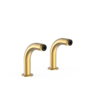 TOMAS DE AGUA ACODADAS DE INSTALACIÓN A BORDE BAÑERA PARA GRIFO DE BAÑERA TRES COMPLEMENTOS DE GRIFERÍA ORO MATE 24K 29987001OM