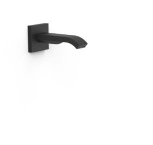 CAÑO FIJO DE PARED CON SALIDA EN CASCADA TRES COMPLEMENTOS DE GRIFERÍA NEGRO MATE 20718107NM