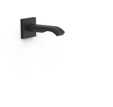 CAÑO FIJO DE PARED CON SALIDA EN CASCADA TRES COMPLEMENTOS DE GRIFERÍA NEGRO MATE 20718107NM
