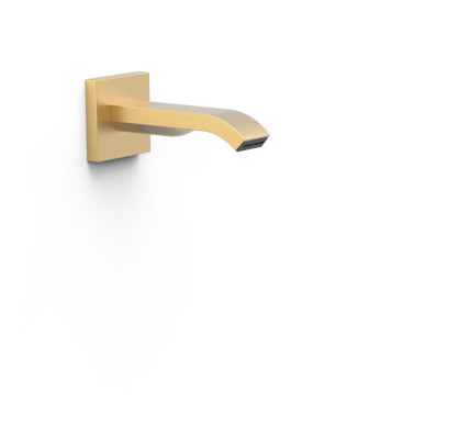 CAÑO FIJO DE PARED CON SALIDA EN CASCADA TRES COMPLEMENTOS DE GRIFERÍA ORO MATE 24K 20718107OM