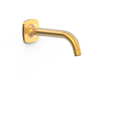 CAÑO FIJO DE PARED TRES COMPLEMENTOS DE GRIFERÍA ORO MATE 24K 22218101OM