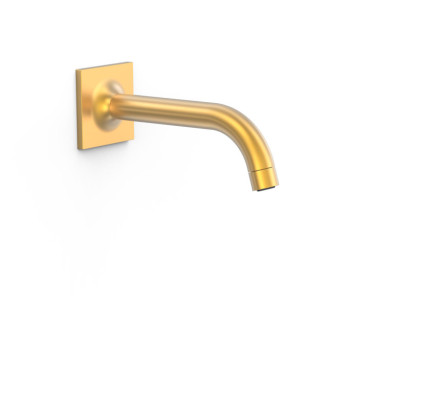 CAÑO FIJO DE PARED TRES COMPLEMENTOS DE GRIFERÍA ORO MATE 24K 22118101OM