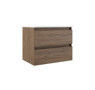 CONJUNTO MUEBLE SUSPENDIDO VISOBATH BOX 80CM BRUMA + LAVABO FLAT BLANCO 65391