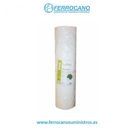 MALLA PROTECCIÓN NATUUR CUADRADA 9X9MM PLÁSTICO BLANCO 1X25 METROS