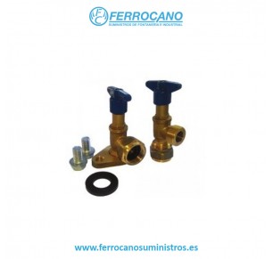KIT VALVULA ENTRADA ORIENTABLE + VALVULA SALIDA CONTADOR ORIENTABLE
