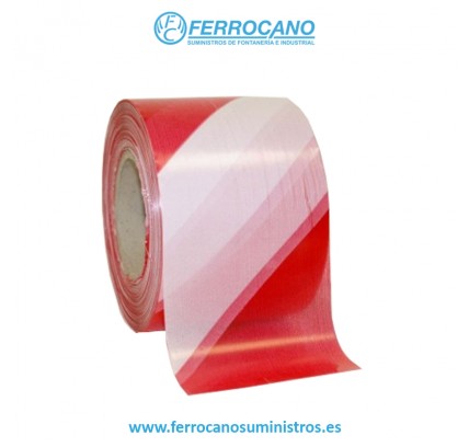CINTA SEÑALIZACIÓN 200 METROS X 70 MM NIVEL ROJO/BLANCO