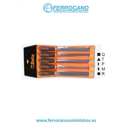 JUEGO LIMAS BETA GRANO MEDIO 200MM 5PZAS 1719BMA
